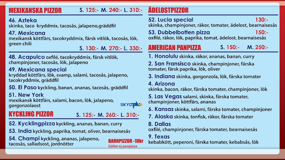 Menu Pizzeria Milano I Ludvika-4