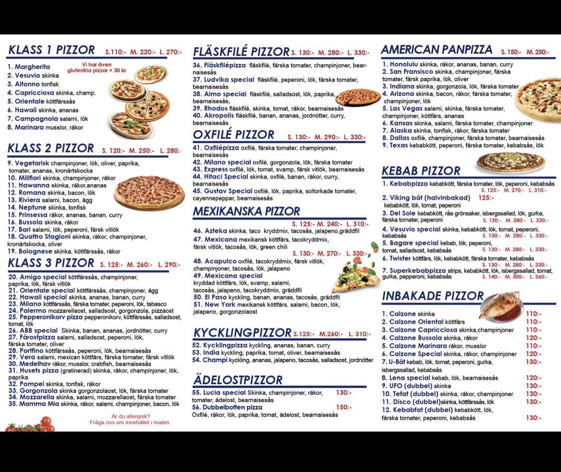 Menu Pizzeria Milano I Ludvika-8