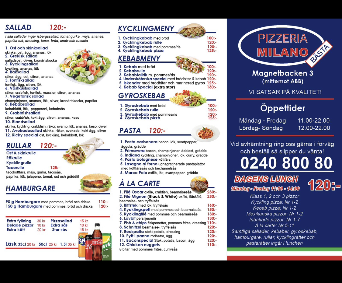 Menu Pizzeria Milano I Ludvika-9